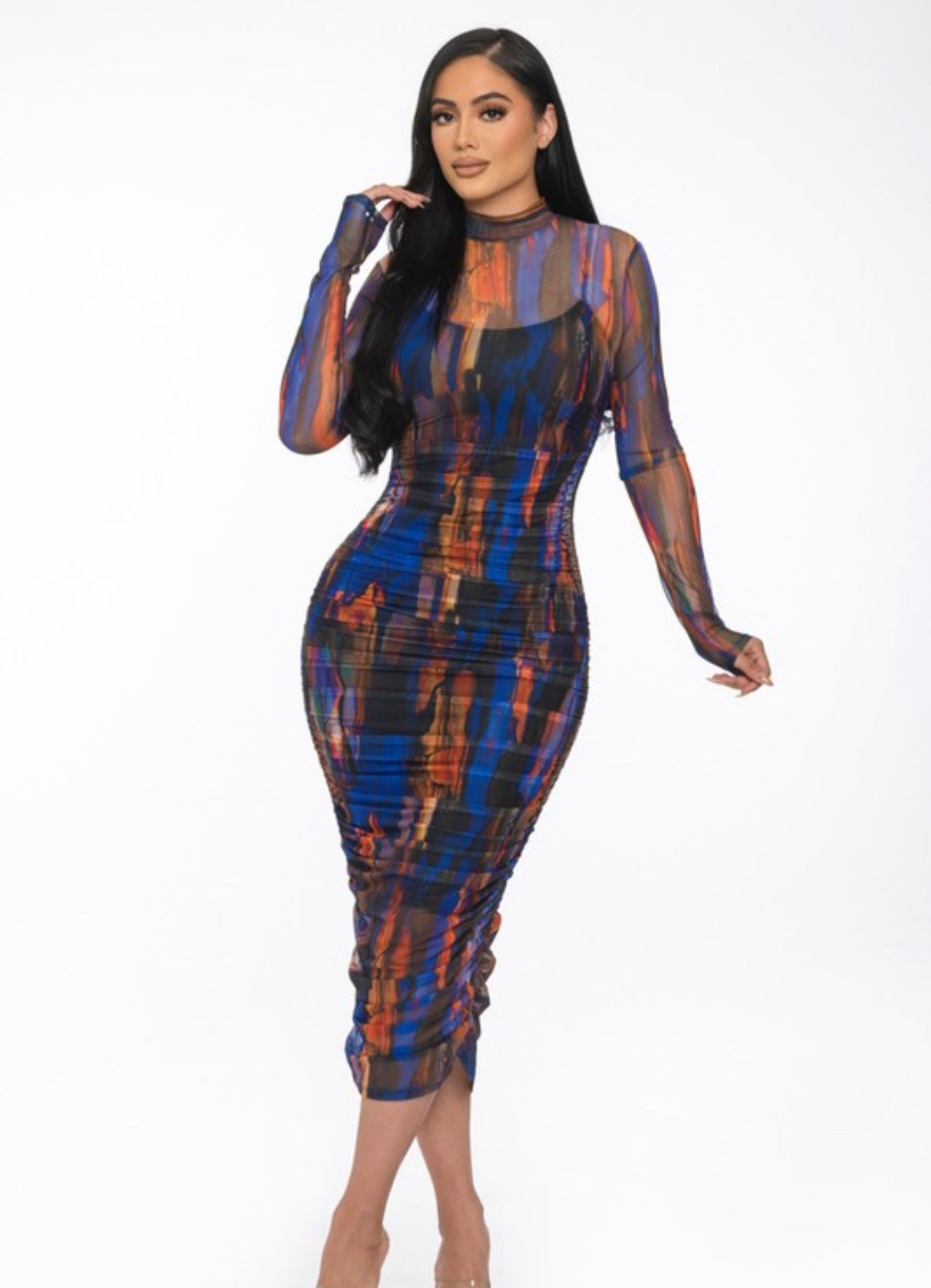 The Zahra Dress - Blue Multi