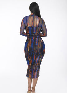 The Zahra Dress - Blue Multi