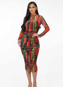 The Zahra Dress - Red Multi