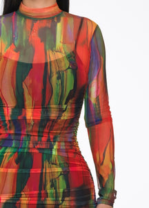 The Zahra Dress - Red Multi