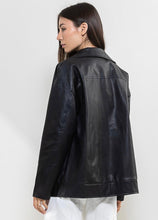 Load image into Gallery viewer, The Porsha Oversized Leather Jacket - Black