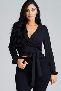 That's A Wrap Top - Black