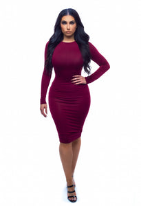 Sweater Weather Dress - Burgundy