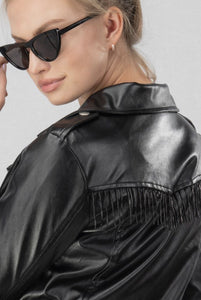 Lets Hangout - Fringe Detail Leather Jacket