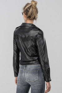 Lets Hangout - Fringe Detail Leather Jacket
