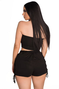 Tie Me Down Two Piece Set - Black