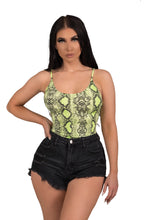 Load image into Gallery viewer, For The Love Of Snakeskin Bodysuit - Green