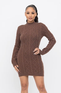 Got Your Back Sweater Dress - Brown