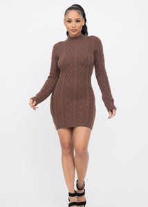 Got Your Back Sweater Dress - Brown