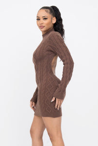 Got Your Back Sweater Dress - Brown