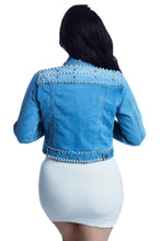 Load image into Gallery viewer, Pretty In Pearls Denim Jacket