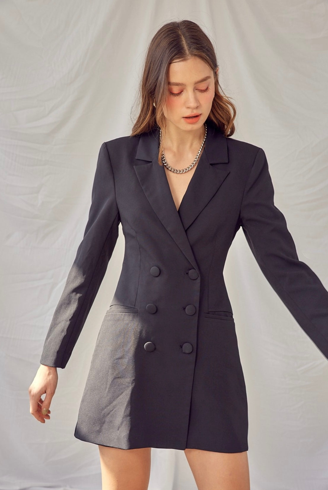 Top Tier Blazer Dress - Black Nichole Lynn Top Tier Blazer Dress - Black Nichole Lynn