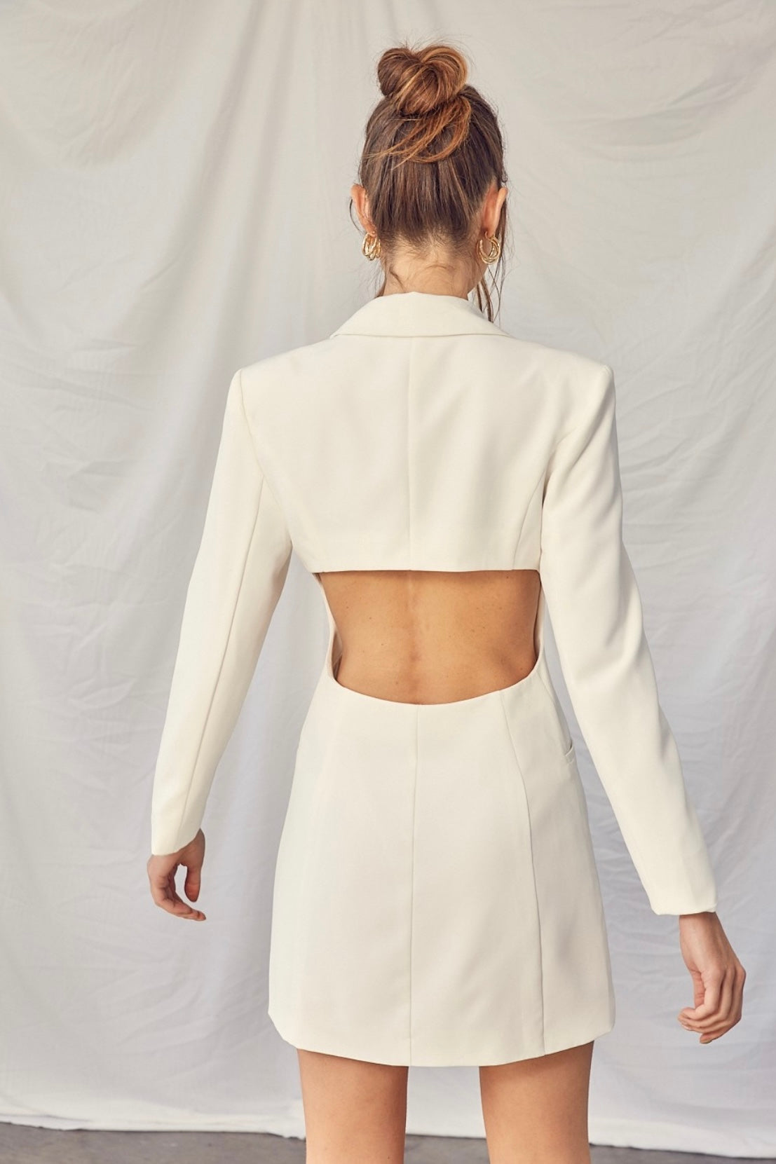 white dress blazer Top Tier Blazer Dress