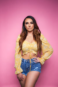 The Bella Top - Yellow/Floral