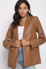 Load image into Gallery viewer, Made For You Leather Blazer - Camel