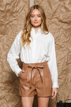 Load image into Gallery viewer, Cocktail Hour Leather Shorts - Camel