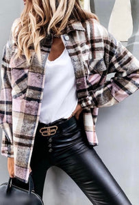 The Kristen Flannel - Pink/Brown Plaid