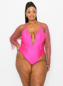 Under The Stars Bodysuit Plus - Pink